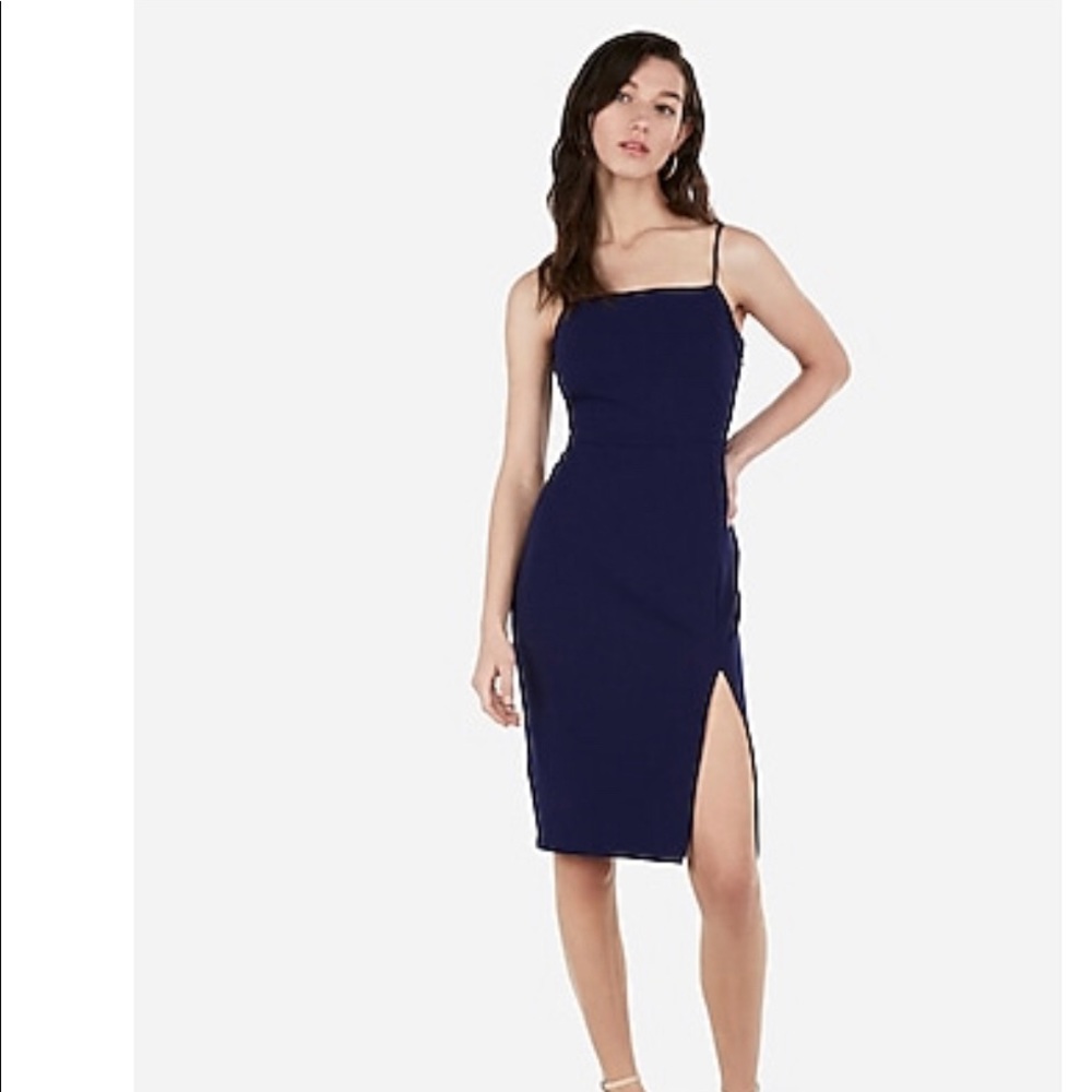 Express fitted little black dress